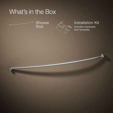 Kohler K-9349-S Expanse Curved Shower Rod-Traditional Design, Polished Stainless