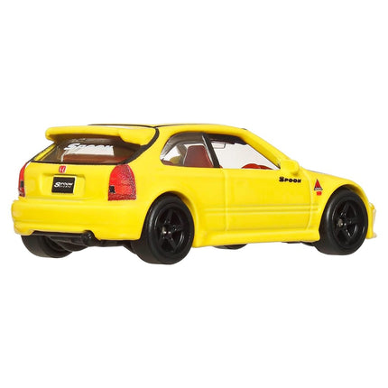 Hot Wheels Premium Honda Civic, Car Culture 2-Pack of 1:64 Scale Vehicles, Unique Pairings, Real Riders Tires, Metal/Metal Chassis, Toy for Collectors, JBL00