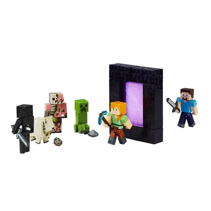Minecraft Creeper Build-A-Portal Figure - Collectible Figure and Build-A-Portal Piece, Movable Joints, 1 Accessory, 3.25" Tall, Gift for Kids 6+, HFC33
