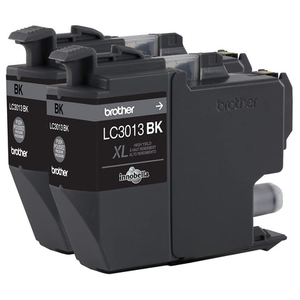 BROTHER Genuine LC30132PKS Paquete de 2 cartuchos de tinta negra de alto rendimiento, rendimiento de hasta 400 páginas por cartucho, LC3013