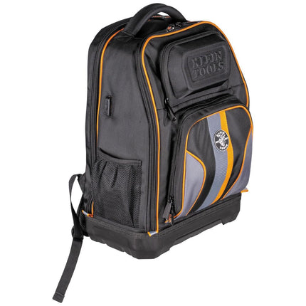 KLEIN TOOLS 62805BPTECH Laptop Backpack Tool Bag, Tradesman Pro Extra-Large 28-Pocket Tech Tool Backpack with Molded Bottom, Charging Port