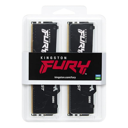 Kingston FURY Beast Black RGB 64GB (2x32GB) 6000MT/s DDR5 CL36 DIMM Desktop Gaming Memory Kit of 2 AMD EXPO/ Intel XMP - KF560C36BBEAK2-64