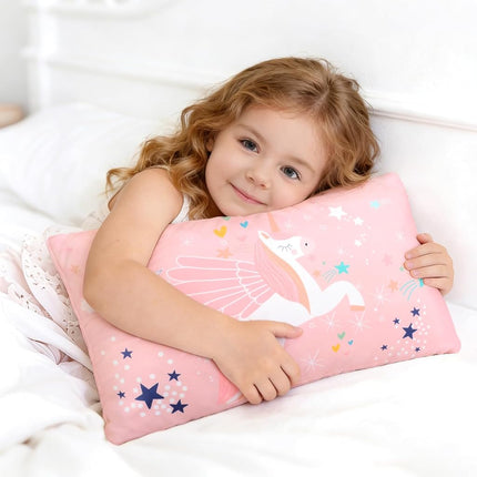 UOMNY Toddler Pillowcases for 13X18 12x16 14x19 Pillow Unicorn Toddler Pillow Case for Girls 2 Pack Kids Pillowcase for Sleepy Pillows Travel Pillowcases Pink/White
