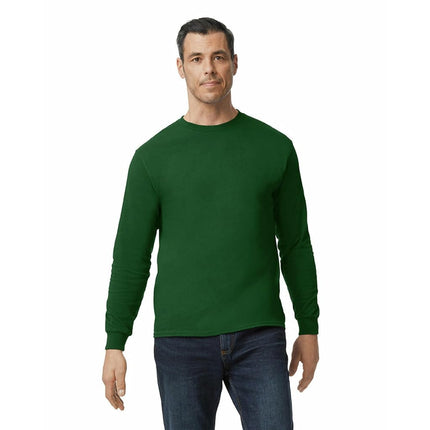 GILDAN Men's Heavy Cotton Long Sleeve T-shirt, Style G5400, 2-pack T Shirt, Forest Green, M UK