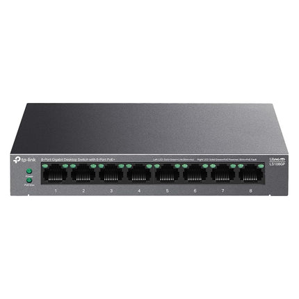 TP-Link LS108GP | 8-Port PoE Gigabit Ethernet Switch | 8 PoE+ Port @ 62W | Plug & Play | Extend, Priority & Isolation Mode | Desktop/Wall Mount | Silent Operation