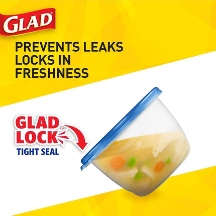 Glad Food Storage Containers - Soup and Salad Container - 24 Ounce - 5 Containers