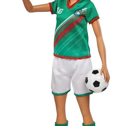 Barbie Soccer Doll, Brunette Ponytail, Colorful #16 Uniform, Soccer Ball, Cleats, Tall Socks, Great Sports-Inspired Gift for Ages 3 and Up