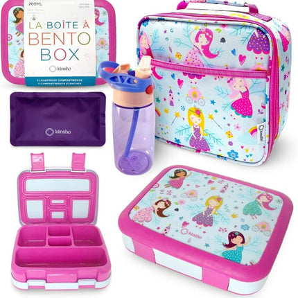 Bento Box, Lunch Bag, Ice Pack Water Bottle Set fo