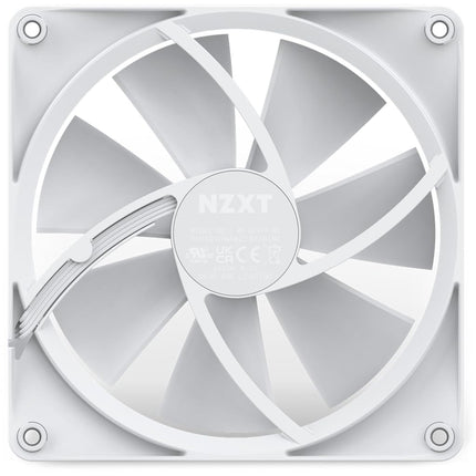 NZXT F140 RGB Fans - RF-R14SF-W1 - Advanced RGB lighting customization, Single (RGB fan and controller REQUIRED AND NOT INCLUDED) - Fan x 140 mm, 14 x 14 x 2.6 cm, White