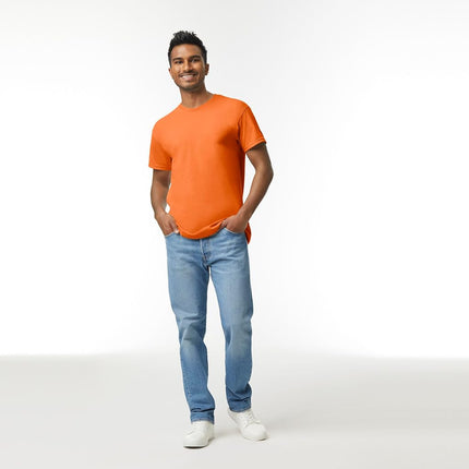 Gildan Heavy Cotton T-Shirt, Style G5000, Multipack, Safety Orange (Pack of 3), XL