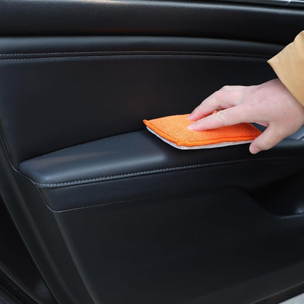 SPTA Car Interior Scrubbing Sponge, 8Pcs Microfiber Car Wax Applicator, Car Wash Sponges for Car, Boat, Wood, Marble and Motorcycle, 6in x 3.3in x 0.8in, Orange