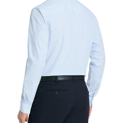 UNLISTED Kenneth Cole Men's Dress Shirt Slim Fit Checks and Stripes (Patterned), Light Blue, 16"-16.5" Neck 36"-37" Sleeve