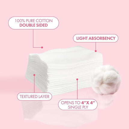 Intrinsics Petite Silken Wipes - 2"x2", 4-ply Blend of Soft Fibers, 2 pack bundle