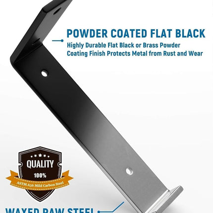 LEOPO 12 inch Shelf Bracket for DIY Floating Shelf, 1/5 inch Thick Heavy Duty Bracket, 6 Pack, 11.25” x 6” x 1.5”
