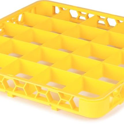 Carlisle FoodService Products OptiClean 25 Compartments (3-1/2") Divided Glass Rack Extender, Yellow