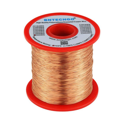 BNTECHGO 30AWG Magnet Wire 1lb Natural Enameled Copper Wire 0.0098"(0.25mm)