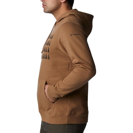 Columbia Men's Trek Graphic Hoodie, Delta/Treeline Flag Graphic, Medium