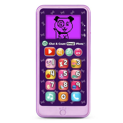Teléfono con emojis Chatea y cuenta de LeapFrog, morado