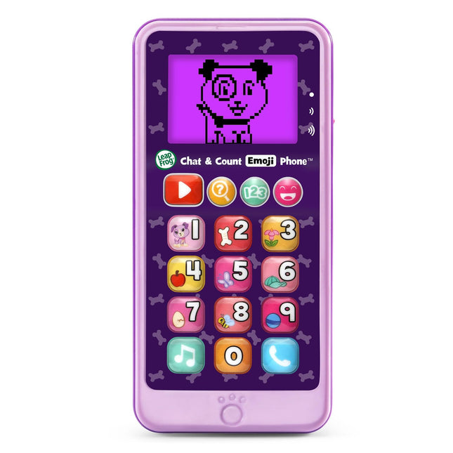 Teléfono con emojis Chatea y cuenta de LeapFrog, morado