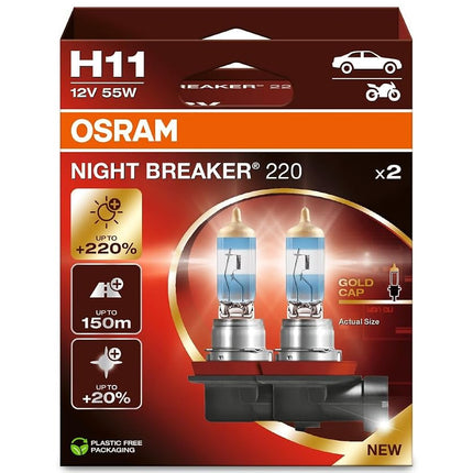 OSRAM Night Breaker 220, H11, +220% more brightnes