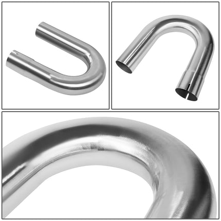 DNA MOTORING 8Pcs 3 Inches Stainless Steel DIY Custom Exhaust Tubing Mandrel Bend Pipes Straight & U-Bend Kit, Universal Fit, ZTL-30SS-8P