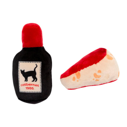 Pearhead Pet Cheese & Wine Cat Toys Set of 2 – Plu