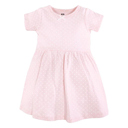 Hudson Baby Baby Girls' Cotton Dresses, Tiny Pink Flower, 3-6 Months