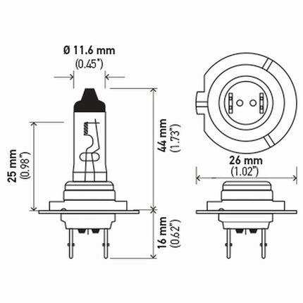 Bombillas halógenas de faro HELLA H7 de 100W de alta potencia, 12V, PX26d, paquete de 2
