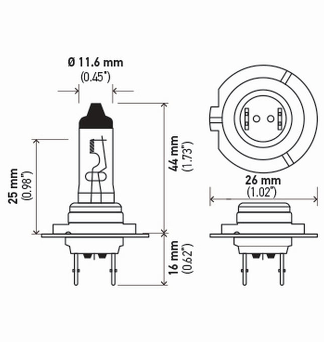 Bombillas halógenas de faro HELLA H7 de 100W de alta potencia, 12V, PX26d, paquete de 2