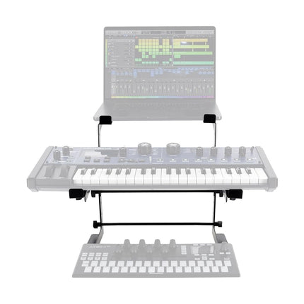 Soporte Rockville Ajustable de Doble Estante para Controlador DJ, Teclado MIDI y Laptop (Rock2d2)