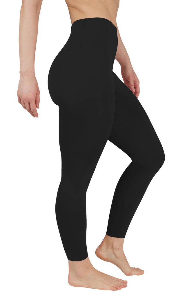 Yogalicious High Waist Ultra Soft Nude Tech Leggings for Women, Black Nude Tech 28", M