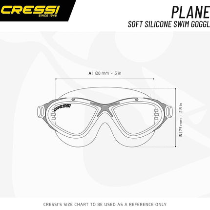 Cressi Planet Goggles Clear/Frame Blue White - Premium Anti Fog Adult Swim Goggles Mask 100% Anti UV Clear/Frame Blue White, One Size