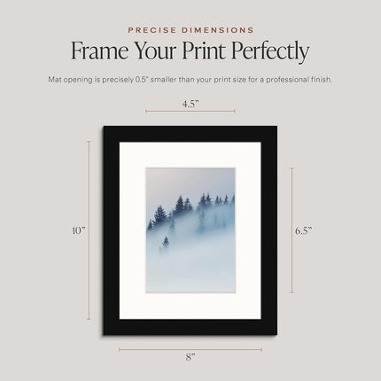 Americanflat 10x8 Photo Frames in Black - Set of 2 - Use as 7x5 Photo Frames with Mount or 8x10 Frames Without Mount - Horizontal and Vertical Formats for Wall and Tabletop