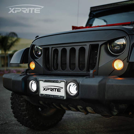 Xprite 4-Inch LED Fog Lights 60W High-Intensity Off-Road Fog Lamp for Driving, DOT Approved Replacement Compatible with 2007-2018 Jeep Wrangler Unlimited JK