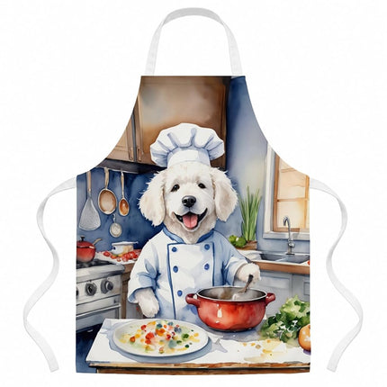 Caroline's Treasures Tablier Le Chef Kuvasz Cuisine Cuisson Service Pâtisserie Artisanat Jardinage pour Adultes Femmes Hommes, Unisexe, Grand, Multicolore