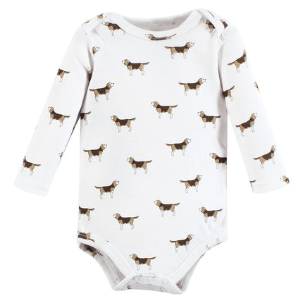 Hudson Baby Lot de 3 bodys en coton à manches longues pour bébé garçon, Chiens, 6-9 mois