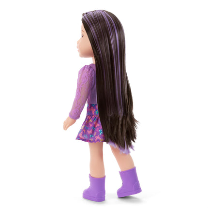 American Girl, AG Sisters Francie Doll, with Brown Eyes, Long Dark-Brown Hair with Purple Highlights, 14.5", Ages 4+