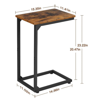 AMHANCIBLE C Shaped End Table, Couch Tables that Slide Under