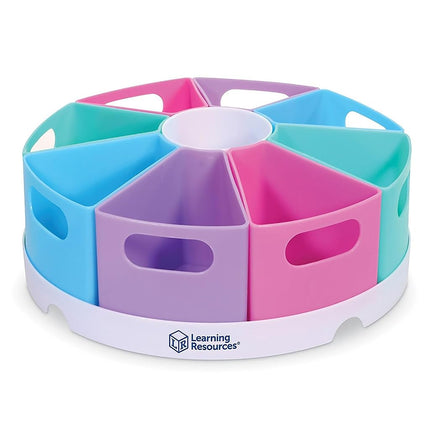 Learning Resources Create-a-Space Storage Centre (Pastel), Stationery Storage Organiser, Ideal for Classroom & Home, Wipe Clean Plastic, 10 Piece Set