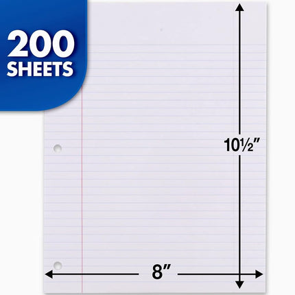 Mead Loose Leaf Paper, 3 Pack, Notebook Paper, College Ruled Filler Paper, Standard, 8 x 10.5, 200 Sheets per Pack (73185) Pack of 3