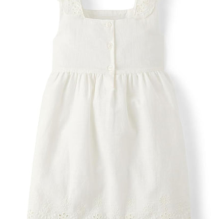 Gymboree Girls' and Toddler Sleeveless Dresses, Simply White, 4T
