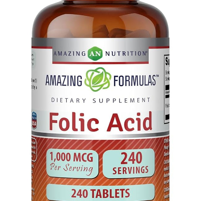 Amazing Formulas Folic Acid 1000 mcg (1 mg) 240 Ta