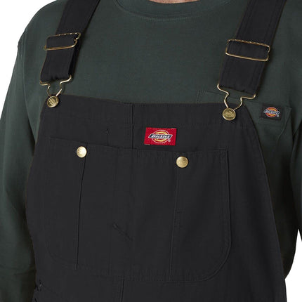 Dickies Mens Bib Overalls, Rinsed Black, 40W x 30L US