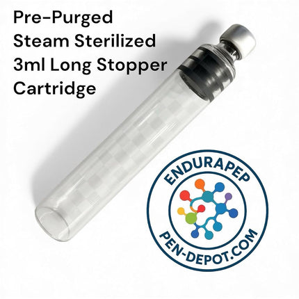 3mL Pen Cartridge 20 Pack - NEW Upgraded EASYLOAD PRE-PURGED 3mL STEAM STERILIZED Research Pen Cartridges – Single-Use NO Venting Required - Pen-Depot.com by ENDURAPEP (20)