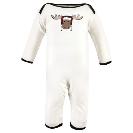Hudson Baby baby-girls Cotton Coveralls, Winter Moose, 0-3 Months