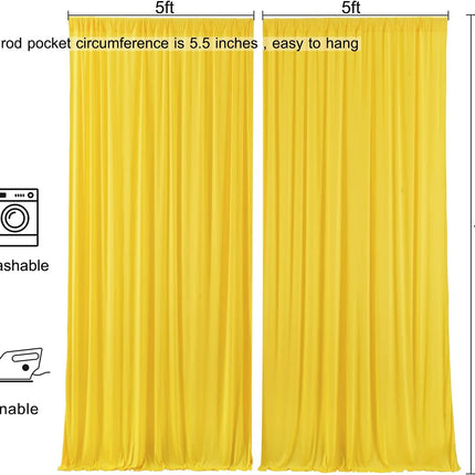 AK Trading CO. 10 feet x 10 feet Polyester Backdrop Drapes Curtains Panels with Rod Pockets - Wedding Ceremony Party Home Window Decorations - Yellow