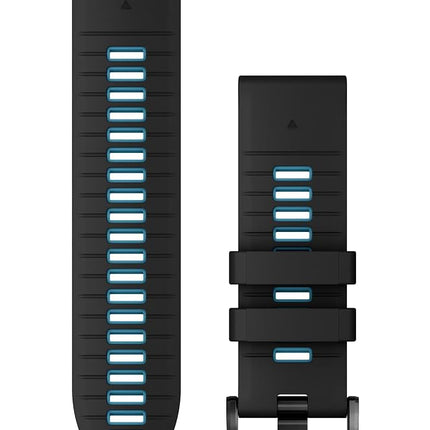 Garmin QuickFit Watch Bands (26mm), suitable for selected fēnix-, epix-, Descent-, D2-, Instinct-, Forerunner- and Tactix series smartwatches, Original accessory, Silicone, Black/Cirrus Blue