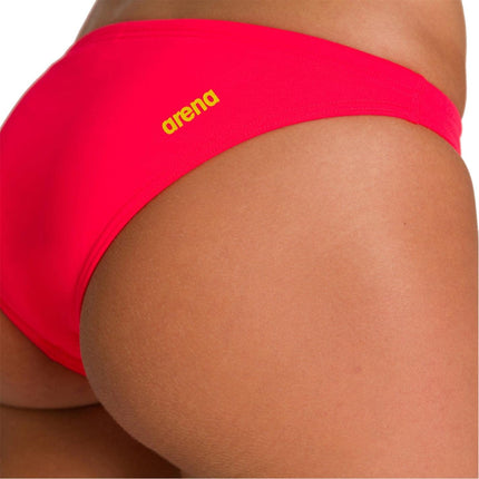 ARENA Women Training Real For Athletes Bikini Bottom - Fluo Red/Yellow Star, Medium