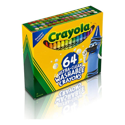 CRAYOLA Ultra Clean Washable Crayons, Built in Sharpener, 64 Count, Kids at Home Activities