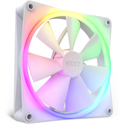 NZXT F140 RGB Fans - RF-R14SF-W1 - Advanced RGB lighting customization, Single (RGB fan and controller REQUIRED AND NOT INCLUDED) - Fan x 140 mm, 14 x 14 x 2.6 cm, White
